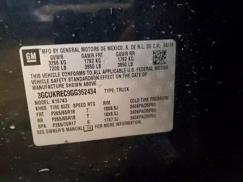 Продажа на аукционе авто 2016 Chevrolet Silverado, vin: 3GCUKREC9GG362434, номер лота: 67116096
