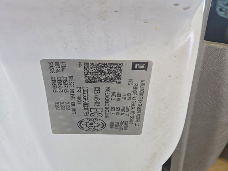 66275726 :رقم المزاد ، 1GCZGGFG0K1347289 vin ، 2019 Chevrolet Express G3500 مزاد بيع