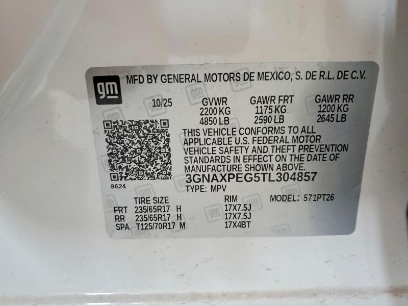 Продаж на аукціоні авто 2026 Chevrolet Equinox, vin: 3GNAXPEG5TL304857, номер лоту: 64404596