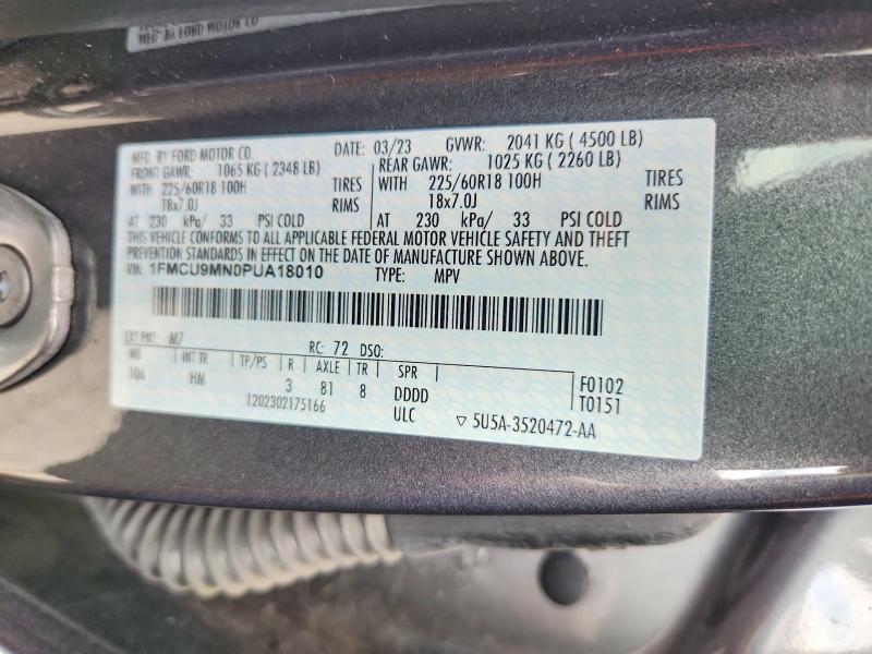 Продаж на аукціоні авто 2023 Ford Escape, vin: 1FMCU9MN0PUA18010, номер лоту: 66073406