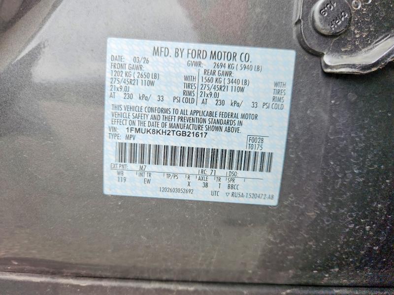 Продажа на аукционе авто 2026 Ford Explorer, vin: 1FMUK8KH2TGB21617, номер лота: 64465736