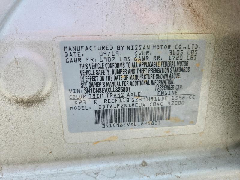 Aukcja sprzedaży 2020 Nissan Versa, vin: 3N1CN8EVXLL825801, numer aukcji: 64015566