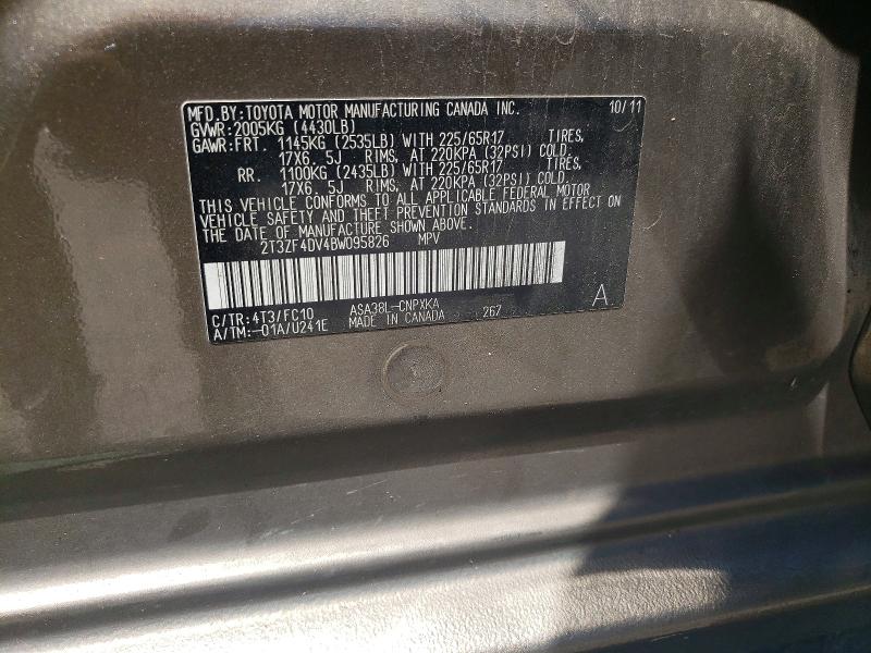 Продажа на аукционе авто 2011 Toyt Rav4, vin: 2T3ZF4DV4BW095826, номер лота: 65319656
