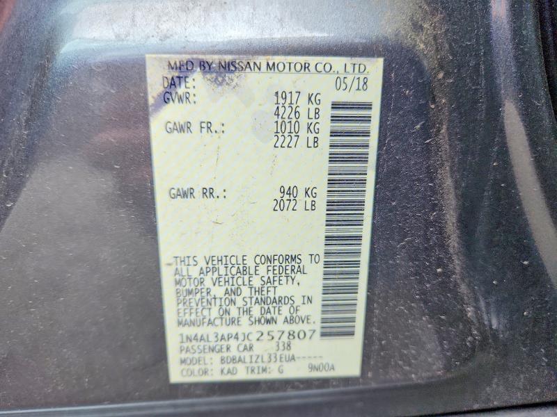 Продажа на аукционе авто 2018 Nissan Altima, vin: 1N4AL3AP4JC257807, номер лота: 64335126