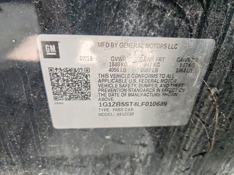 64587966 :رقم المزاد ، 1G1ZB5ST4LF010689 vin ، 2020 Chevrolet Malibu مزاد بيع