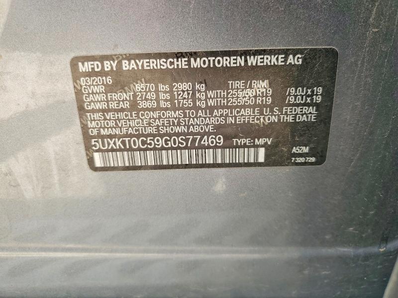 Продаж на аукціоні авто 2016 Bmw X5, vin: 5UXKT0C59G0S77469, номер лоту: 65851486