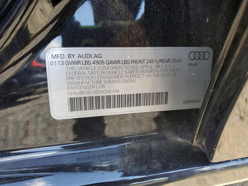Aukcja sprzedaży 2013 Audi A4, vin: WAUBFAFL6DN036246, numer aukcji: 63803206