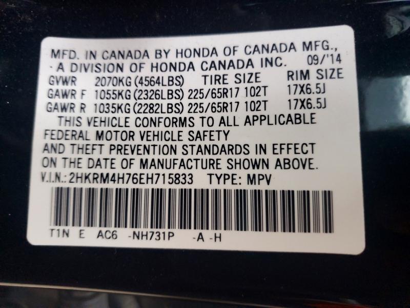 63138756 :رقم المزاد ، 2HKRM4H76EH715833 vin ، 2014 Honda Cr-v مزاد بيع