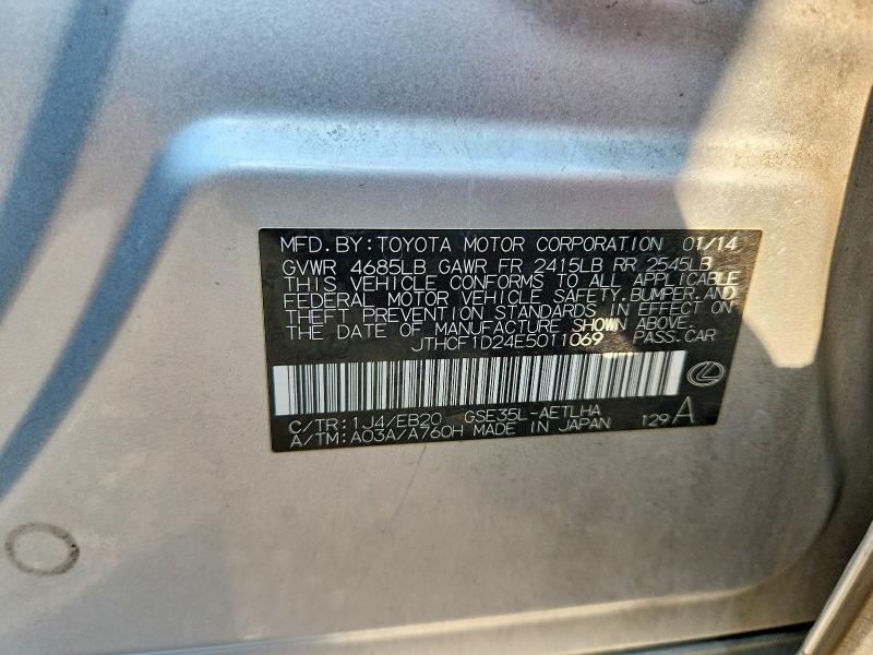 Aukcja sprzedaży 2014 Lexus Is, vin: JTHCF1D24E5011069, numer aukcji: 64042106