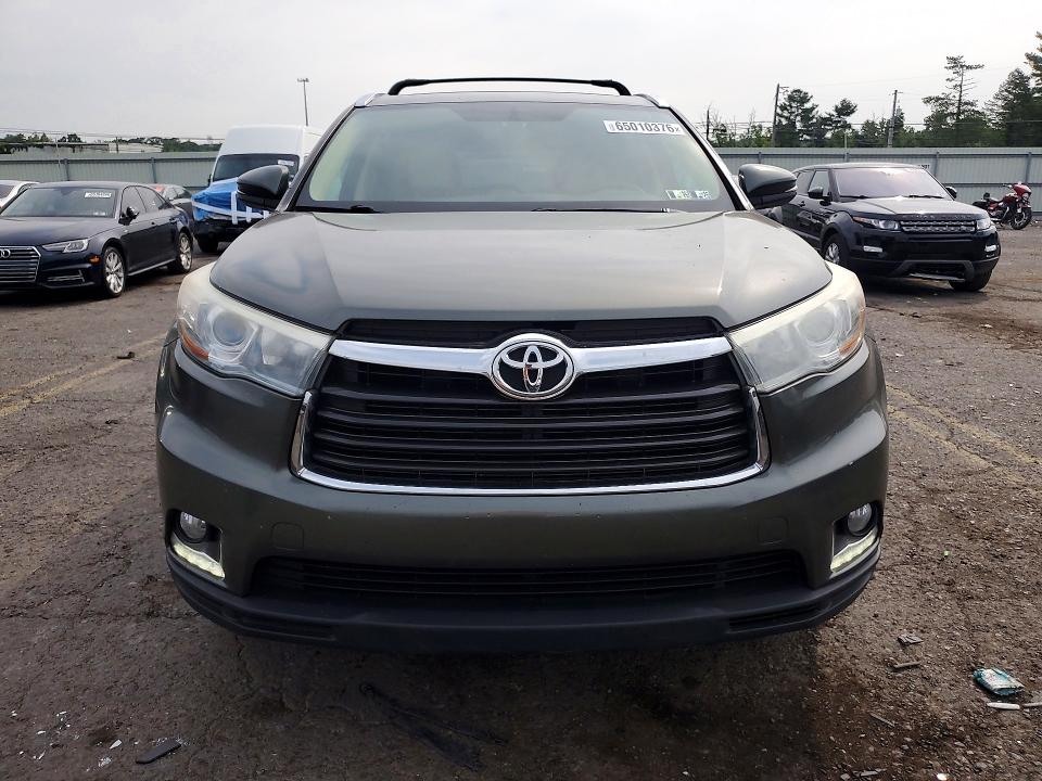 2014 Toyota Highlander მანქანა იყიდება აუქციონზე, vin: 5TDDKRFH5ES035344, აუქციონის ნომერი: 65010376