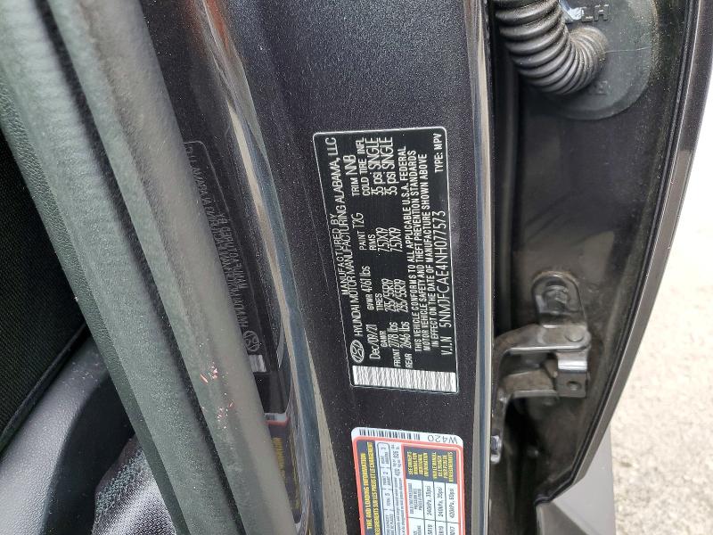 2022 Hyundai Tucson მანქანა იყიდება აუქციონზე, vin: 5NMJFCAE4NH077573, აუქციონის ნომერი: 66243036