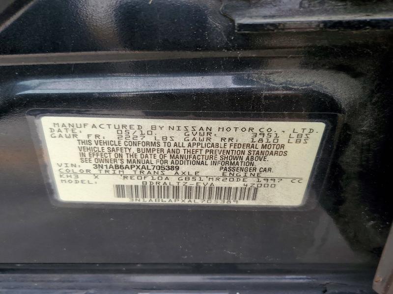 Aukcja sprzedaży 2010 Nissan Sentra, vin: 3N1AB6APXAL705389, numer aukcji: 64157716