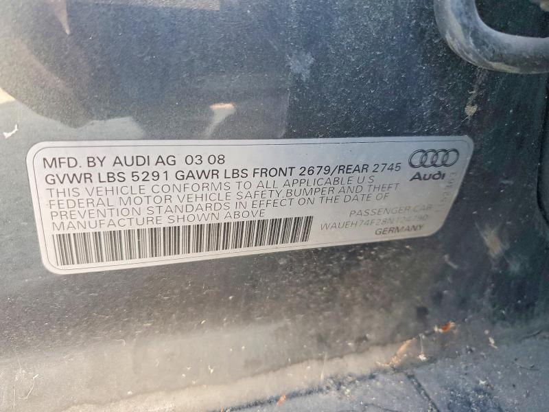66306016 :رقم المزاد ، WAUEH74F28N124790 vin ، 2008 Audi A6 مزاد بيع