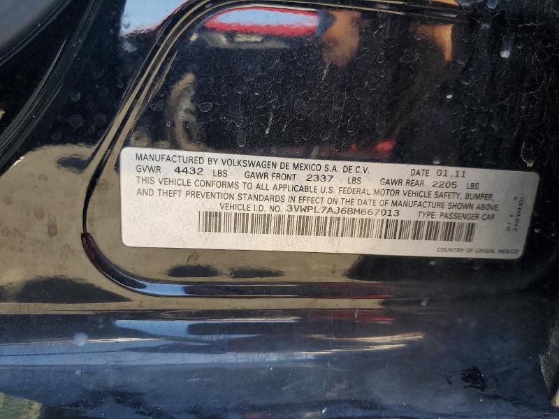 63564086 :رقم المزاد ، 3VWPL7AJ6BM667013 vin ، 2011 Volkswagen Jetta مزاد بيع