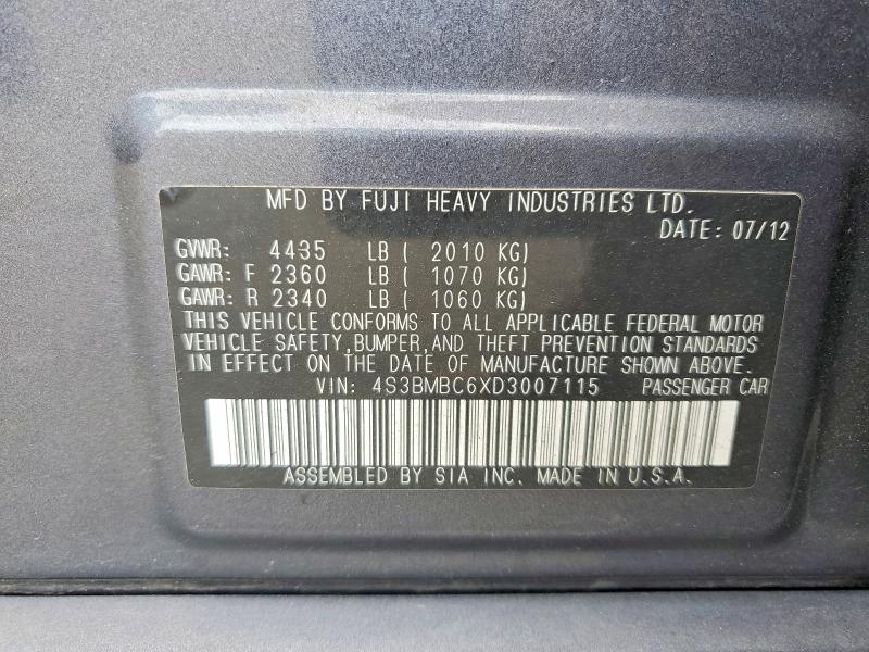 Продаж на аукціоні авто 2013 Subaru Legacy, vin: 4S3BMBC6XD3007115, номер лоту: 66752666
