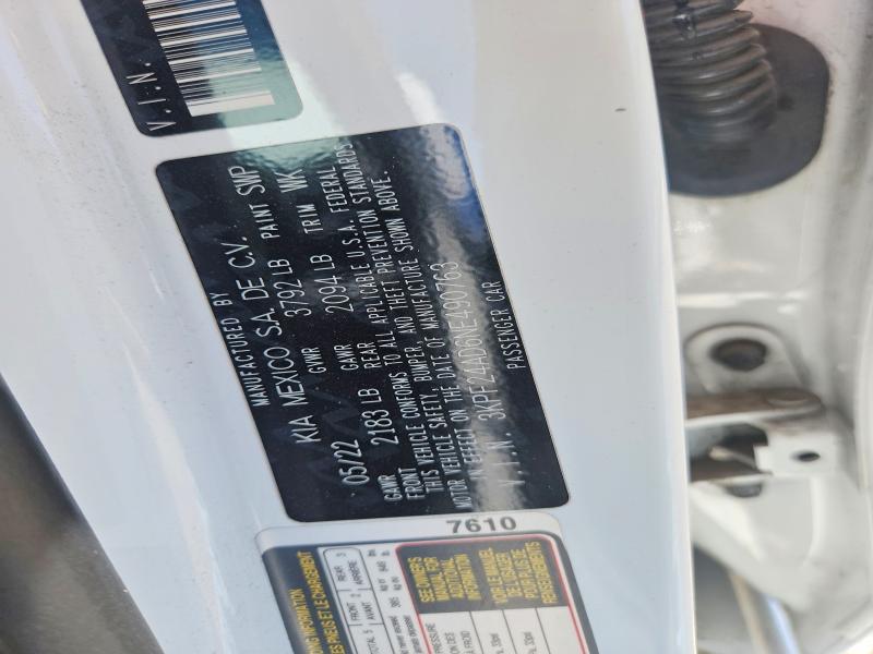Продаж на аукціоні авто 2022 Kia Forte, vin: 3KPF24AD6NE490763, номер лоту: 60075176
