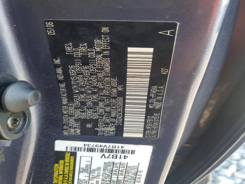 2006 Toyota Sienna მანქანა იყიდება აუქციონზე, vin: 5TDZA23C36S508068, აუქციონის ნომერი: 65227436
