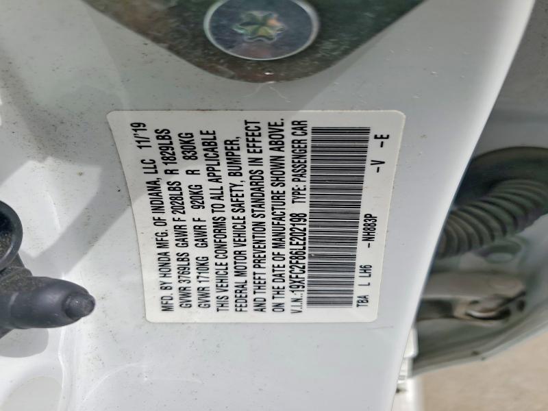 Продажа на аукционе авто 2020 Honda Civic, vin: 19XFC2F86LE202198, номер лота: 66964536
