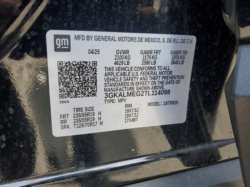 Aukcja sprzedaży 2026 Gmc Terrain, vin: 3GKALMEG2TL114098, numer aukcji: 63786056