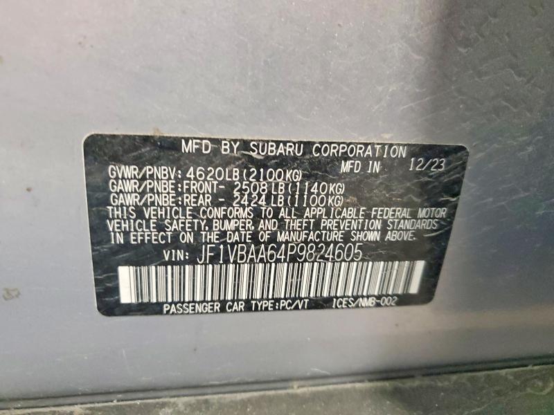 Продажа на аукционе авто 2023 Subaru Wrx, vin: JF1VBAA64P9824605, номер лота: 65984426
