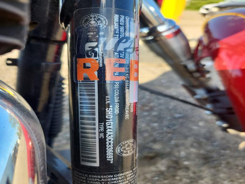 66427016 :رقم المزاد ، 5HD1GX4A3CC336697 vin ، 2012 Harley-davidson Fxdb مزاد بيع
