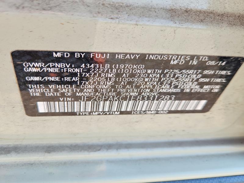 Aukcja sprzedaży 2014 Subaru Xv Crosstrek, vin: JF2GPAKC1E8331283, numer aukcji: 66524456