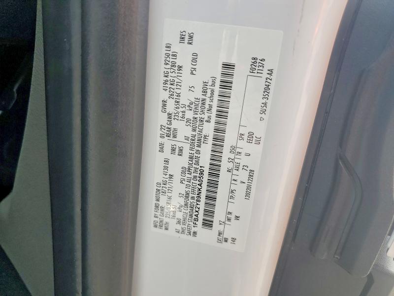 Aukcja sprzedaży 2022 Ford Transit, vin: 1FBAX2Y89NKA05901, numer aukcji: 63855196