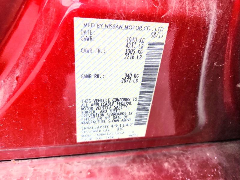 Продажа на аукционе авто 2015 Nissan Altima, vin: 1N4AL3AP7FC493147, номер лота: 64096726