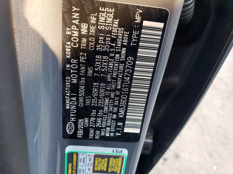 Aukcja sprzedaży 2026 Hyundai Tucson, vin: KM8JBDD16TU473709, numer aukcji: 64438096