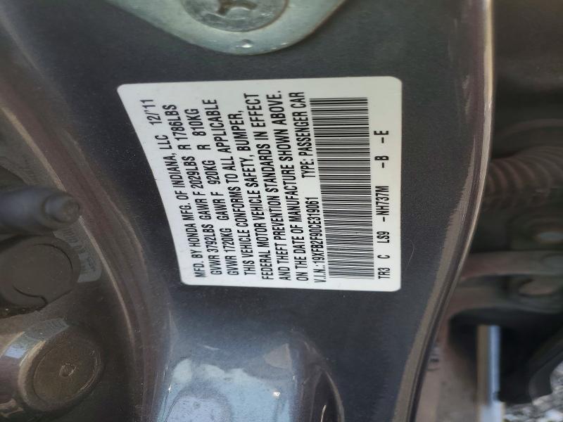 Aukcja sprzedaży 2012 Honda Civic, vin: 19XFB2F90CE319061, numer aukcji: 64010936