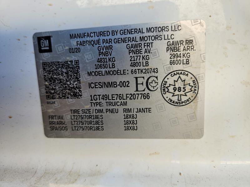 61410356 :رقم المزاد ، 1GT49LE76LF207766 vin ، 2020 Gmc Sierra مزاد بيع