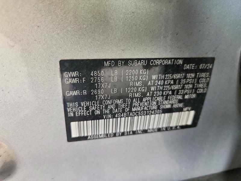 Aukcja sprzedaży 2025 Subaru Outback, vin: 4S4BTADC5S3124305, numer aukcji: 66477636