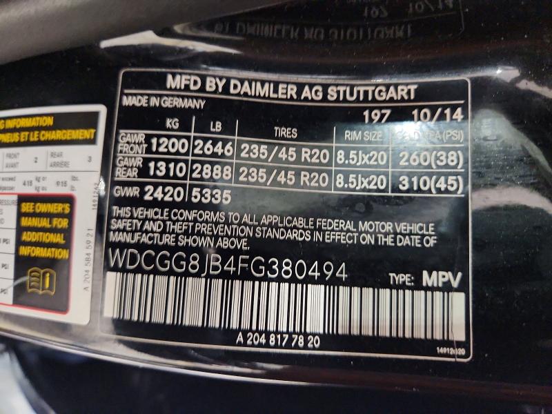 Продаж на аукціоні авто 2015 Mercedes-benz Glk, vin: WDCGG8JB4FG380494, номер лоту: 64389946