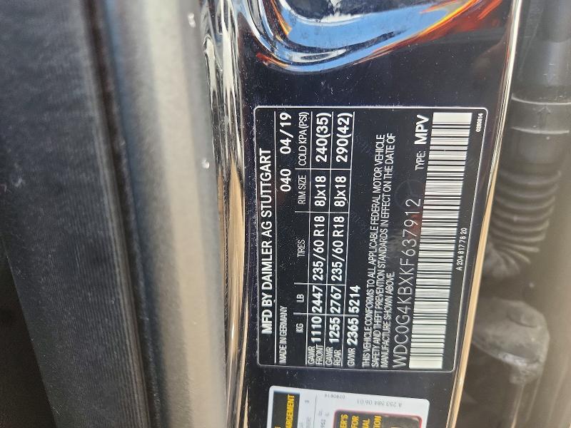 Продажа на аукционе авто 2019 Mercedes-benz Glc, vin: WDC0G4KBXKF637912, номер лота: 64339426