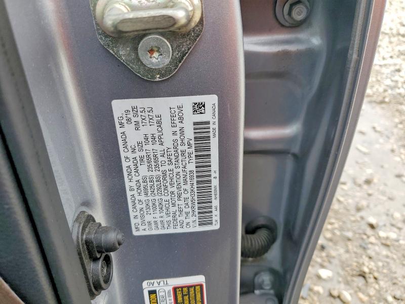 65960806 :رقم المزاد ، 2HKRW5H33KH416938 vin ، 2019 Honda Cr-v مزاد بيع