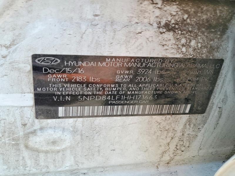 Продаж на аукціоні авто 2017 Hyundai Elantra, vin: 5NPD84LF1HH171663, номер лоту: 62976366