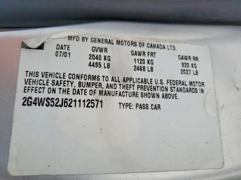 Продаж на аукціоні авто 2002 Buick Century, vin: 2G4WS52J621112571, номер лоту: 66949496