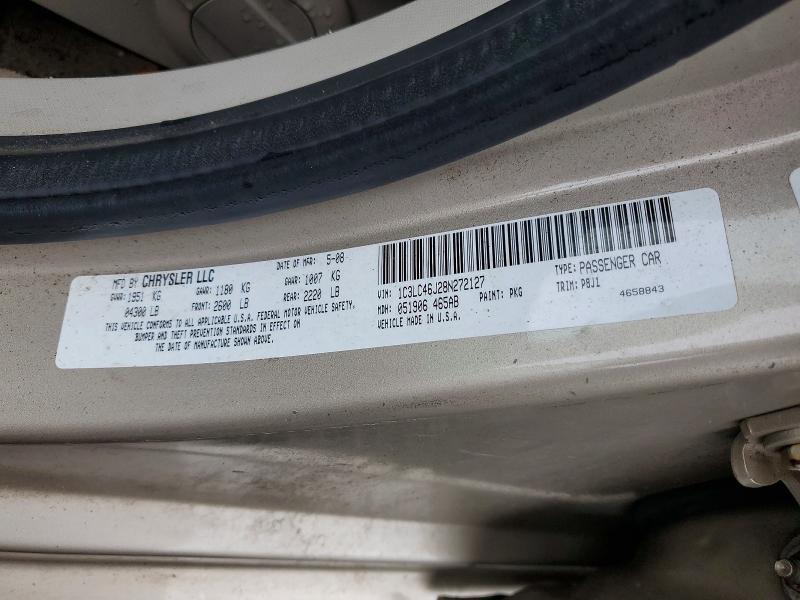 2008 Chrysler Sebring მანქანა იყიდება აუქციონზე, vin: 1C3LC46J28N272127, აუქციონის ნომერი: 65118486