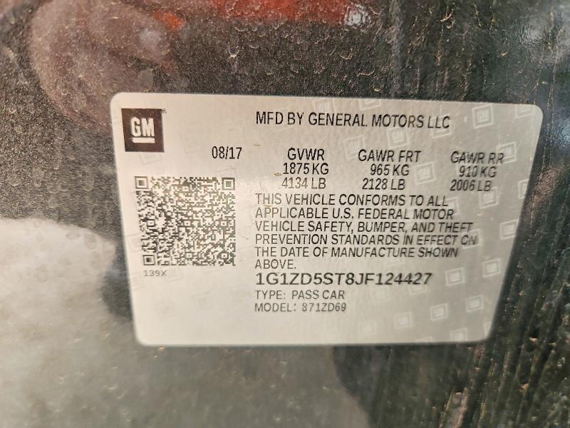 Aukcja sprzedaży 2018 Chevrolet Malibu, vin: 1G1ZD5ST8JF124427, numer aukcji: 64814946
