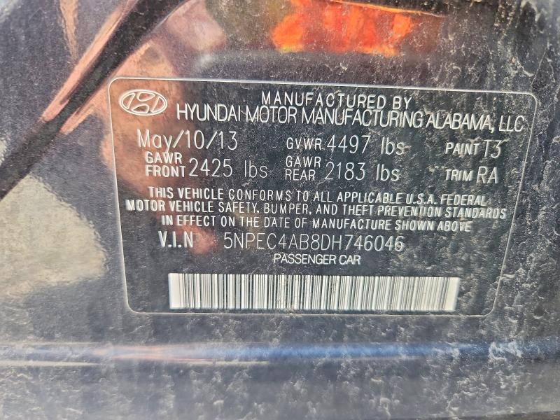 Aukcja sprzedaży 2013 Hyundai Sonata, vin: 5NPEC4AB8DH746046, numer aukcji: 66107826