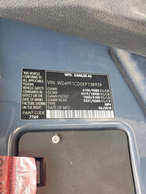 Aukcja sprzedaży 2019 Mercedes-benz Sprinter, vin: WD4PF1CD0KP138929, numer aukcji: 63567116