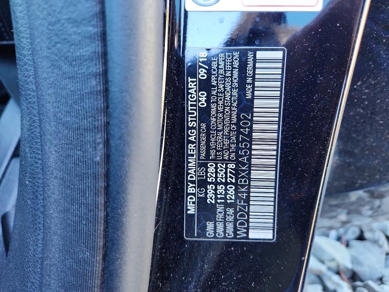 66020686 :رقم المزاد ، WDDZF4KBXKA557402 vin ، 2019 Mercedes-benz E مزاد بيع