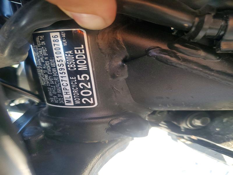 Продажа на аукционе авто 2025 Honda Cb500, vin: MLHPC7159S5100786, номер лота: 66561316