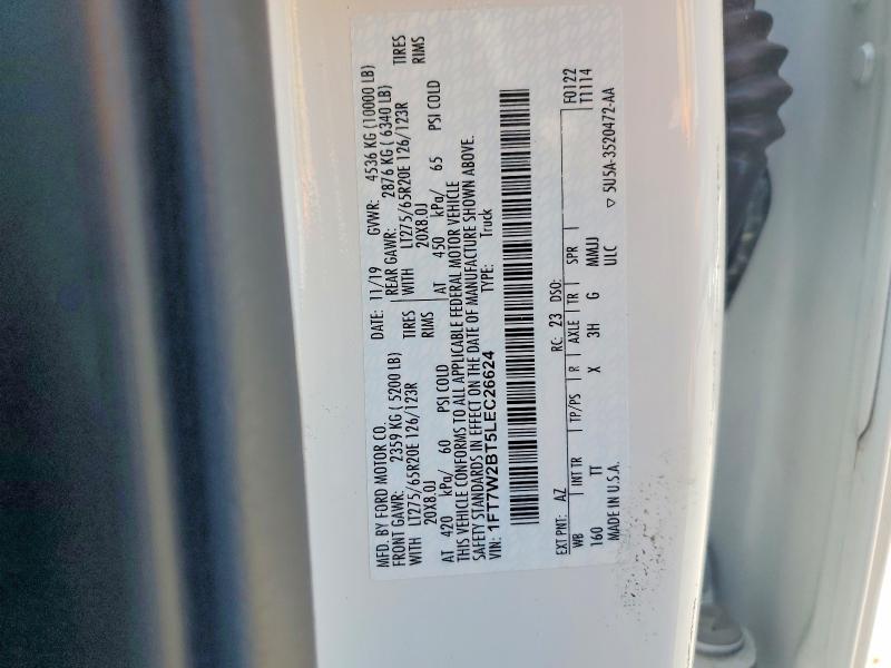 2020 Ford F250 მანქანა იყიდება აუქციონზე, vin: 1FT7W2BT5LEC26624, აუქციონის ნომერი: 60770516