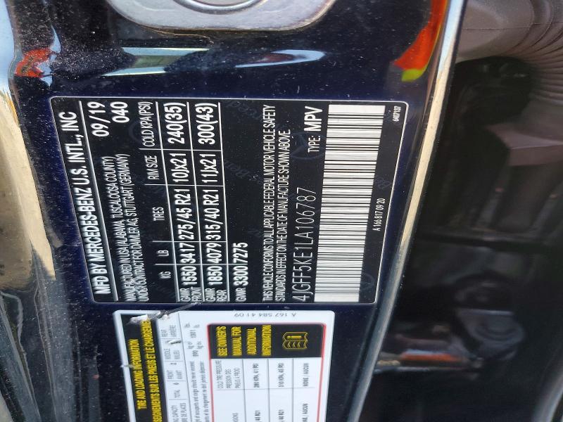 Продаж на аукціоні авто 2020 Mercedes-benz Gls, vin: 4JGFF5KE1LA106787, номер лоту: 63872936