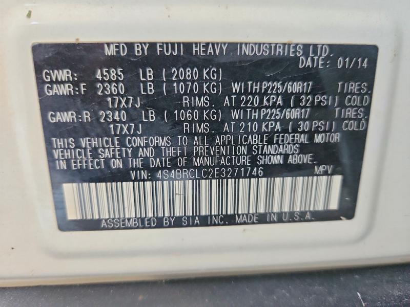 64286806 :رقم المزاد ، 4S4BRCLC2E3271746 vin ، 2014 Subaru Outback مزاد بيع