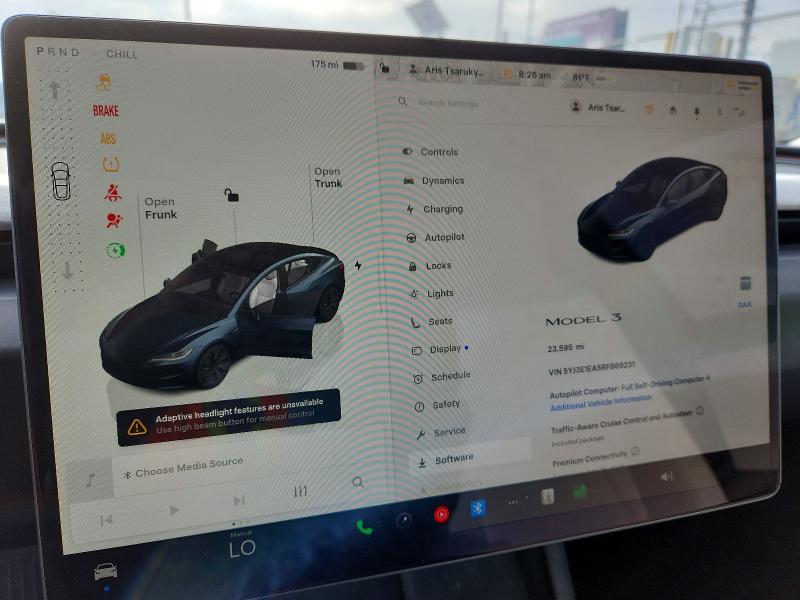 Aukcja sprzedaży 2024 Tesla Model 3, vin: 5YJ3E1EA5RF869231, numer aukcji: 63702496