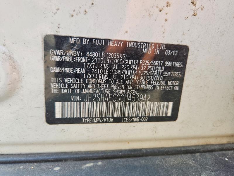 Продажа на аукционе авто 2012 Subaru Forester, vin: JF2SHAEC0CH453942, номер лота: 64310926