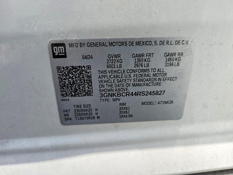 Aukcja sprzedaży 2024 Chevrolet Blazer, vin: 3GNKBCR44RS245827, numer aukcji: 65664536