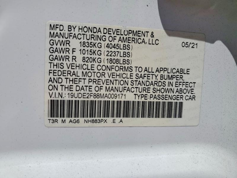 Продаж на аукціоні авто 2021 Acura Ilx, vin: 19UDE2F88MA009171, номер лоту: 64702026